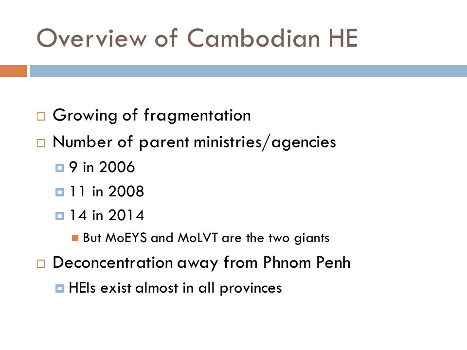 Overview of Cambodian HE