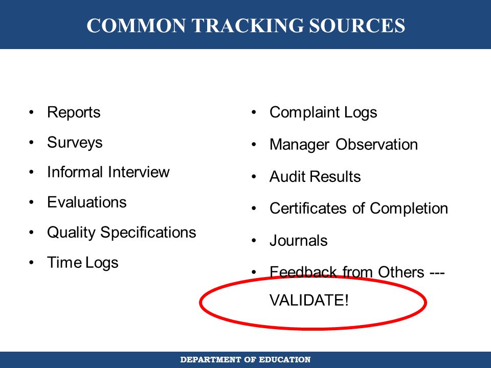 COMMON TRACKING SOURCES