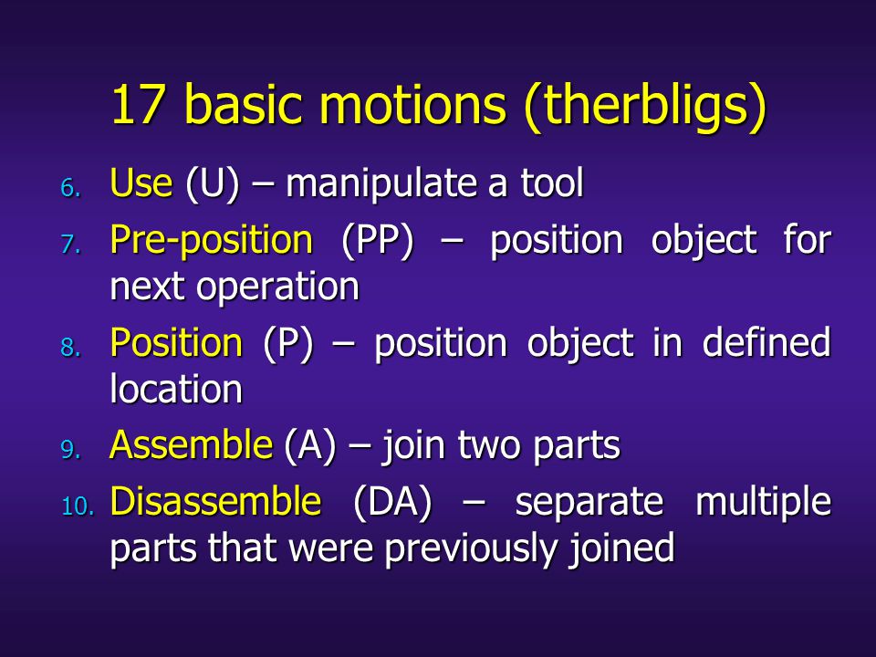 17 basic motions (therbligs)