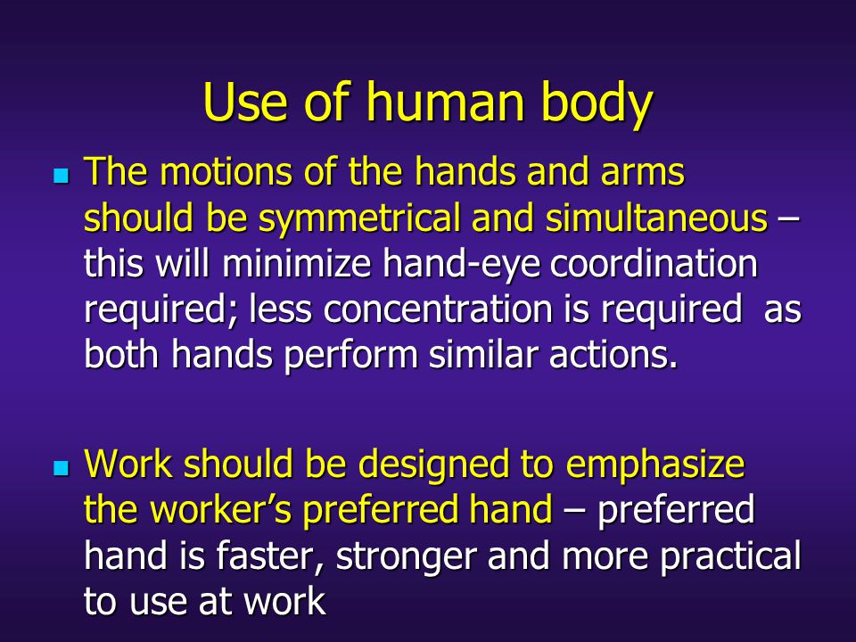 Use of human body