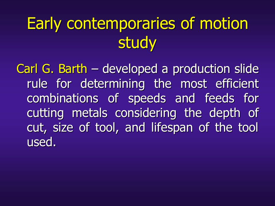 Early contemporaries of motion study
