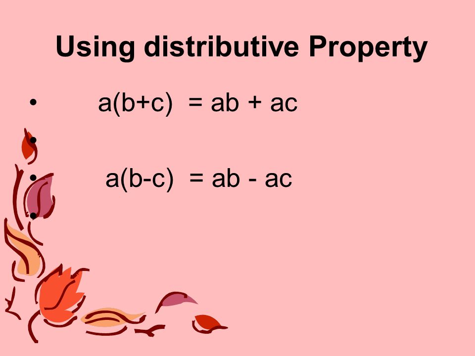 Using distributive Property