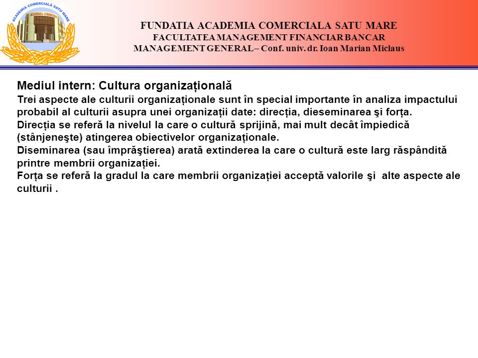 MANAGEMENT GENERAL ACADEMIA COMERCIALĂ SATU MARE - ppt download