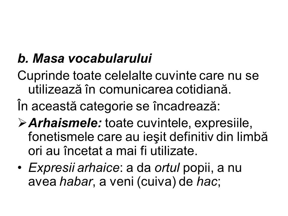 Vocabularul limbii române - ppt download