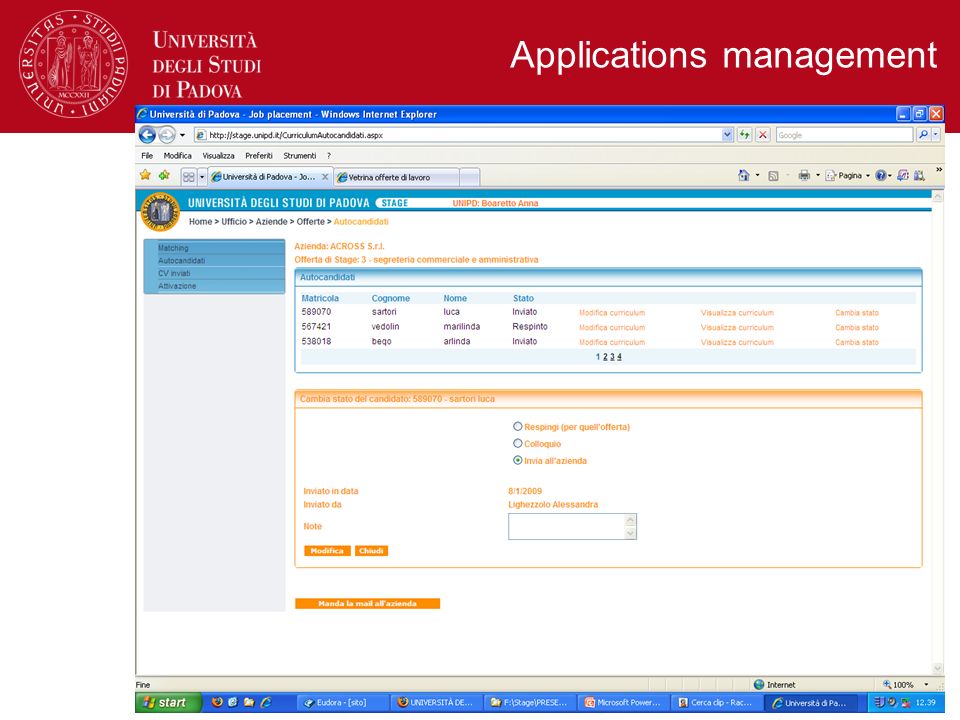 Applications management