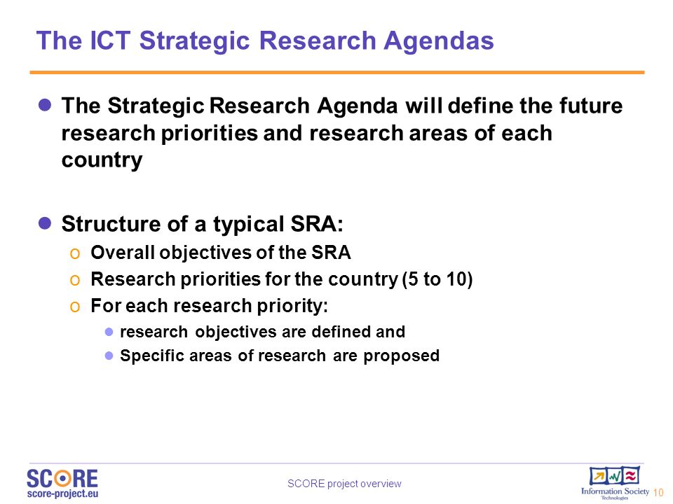 The ICT Strategic Research Agendas