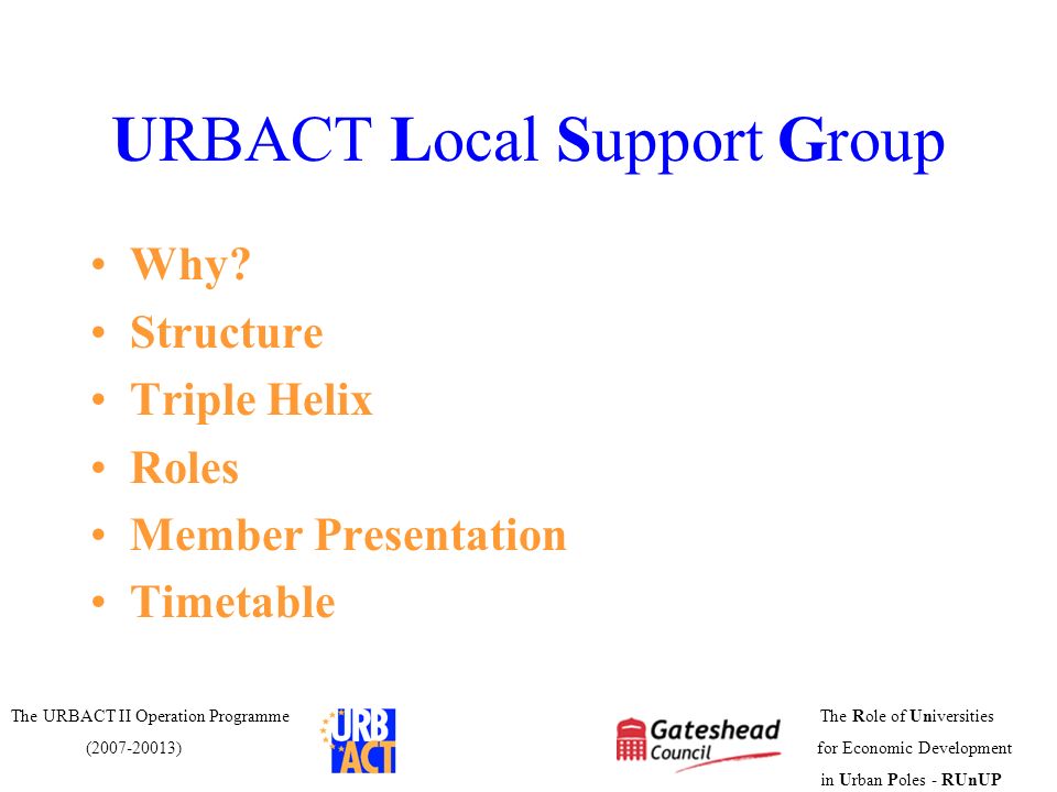 URBACT Local Support Group