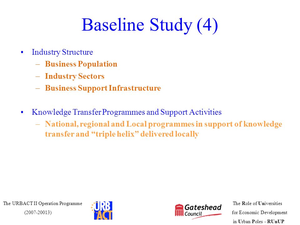 Baseline Study (4) Industry Structure Business Population