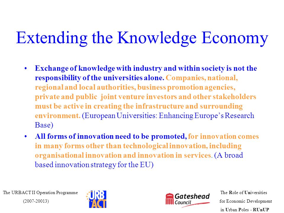 Extending the Knowledge Economy