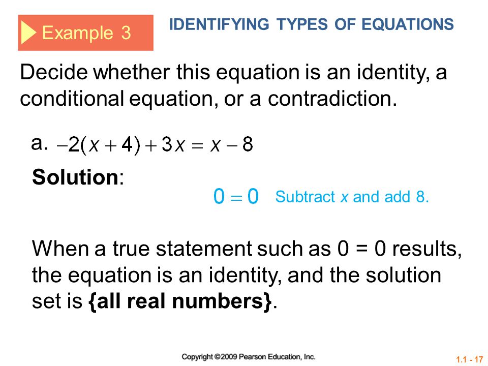 IDENTIFYING TYPES OF EQUATIONS