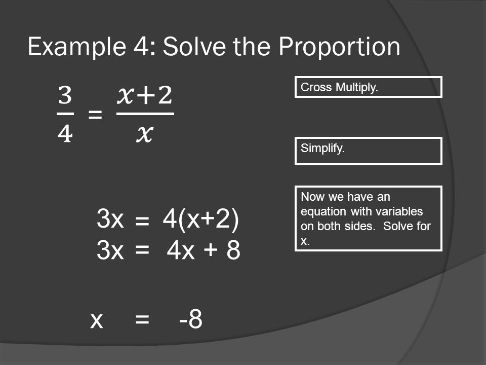 Example 4: Solve the Proportion