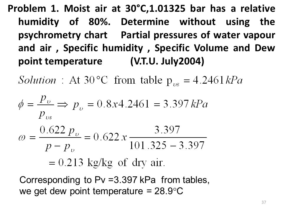 Psychrometric Chart Problems And Solutions