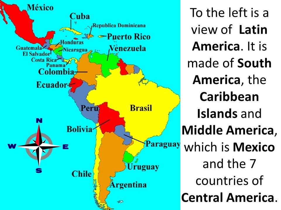 To the left is a view of Latin America