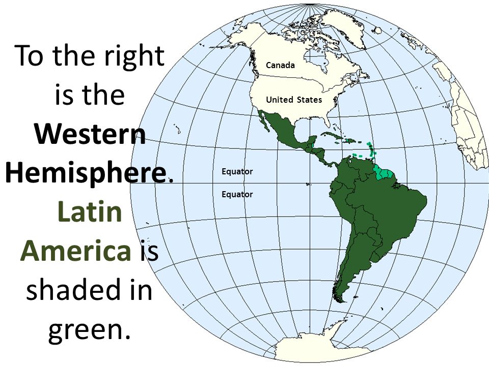 To the right is the Western Hemisphere