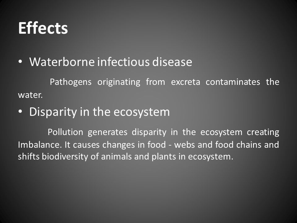Effects Waterborne infectious disease