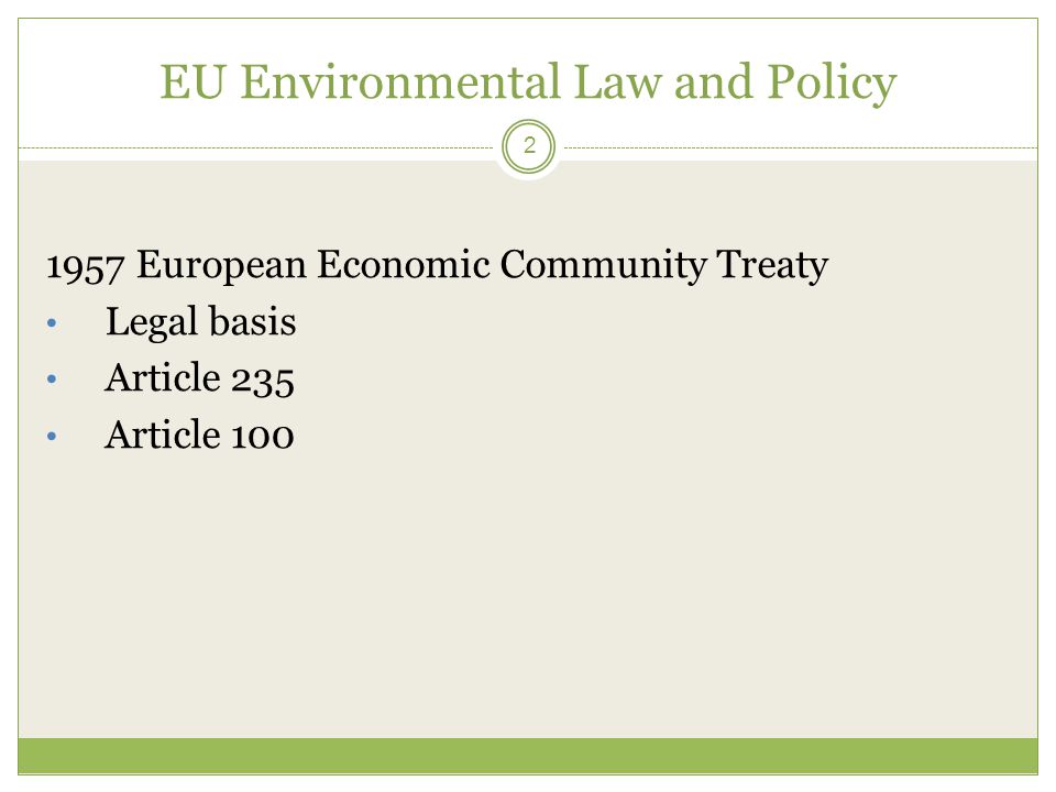 EU Environmental Law and Policy