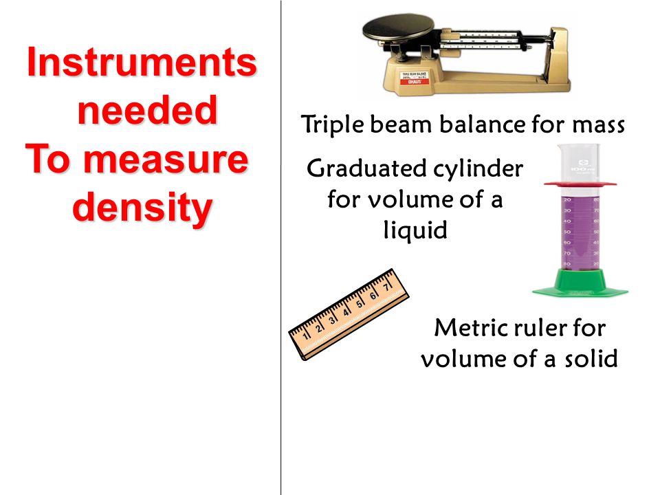 Instruments needed To measure density
