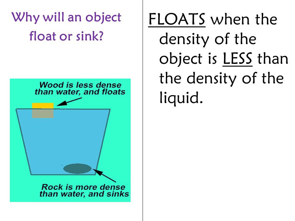 Why will an object float or sink.