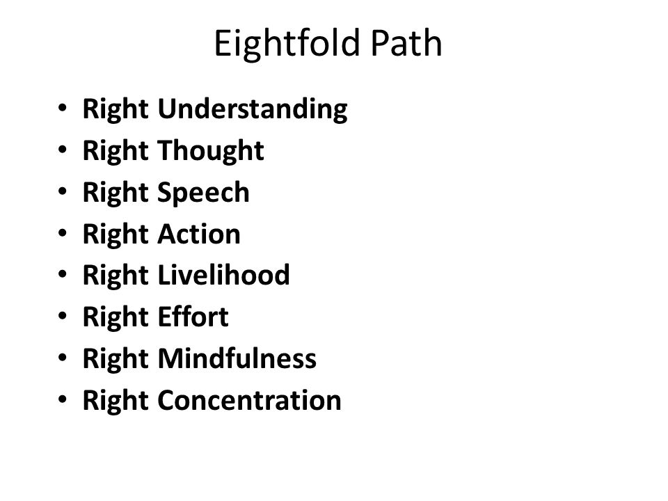 Eightfold Path Right Understanding Right Thought Right Speech