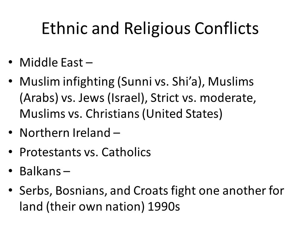 Ethnic and Religious Conflicts