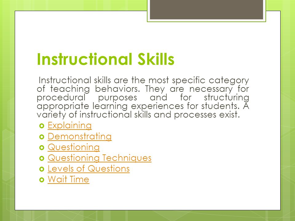 Instructional Skills