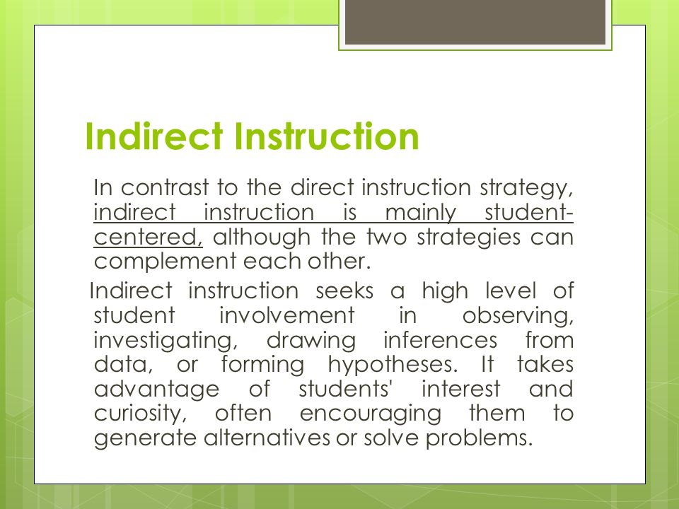 Indirect Instruction
