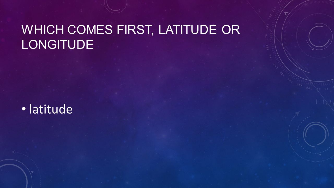 Which comes first, latitude or longitude