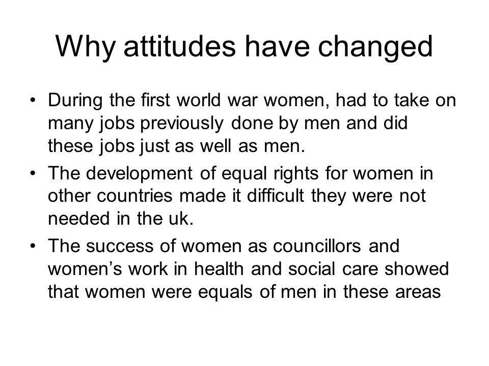 Why attitudes have changed