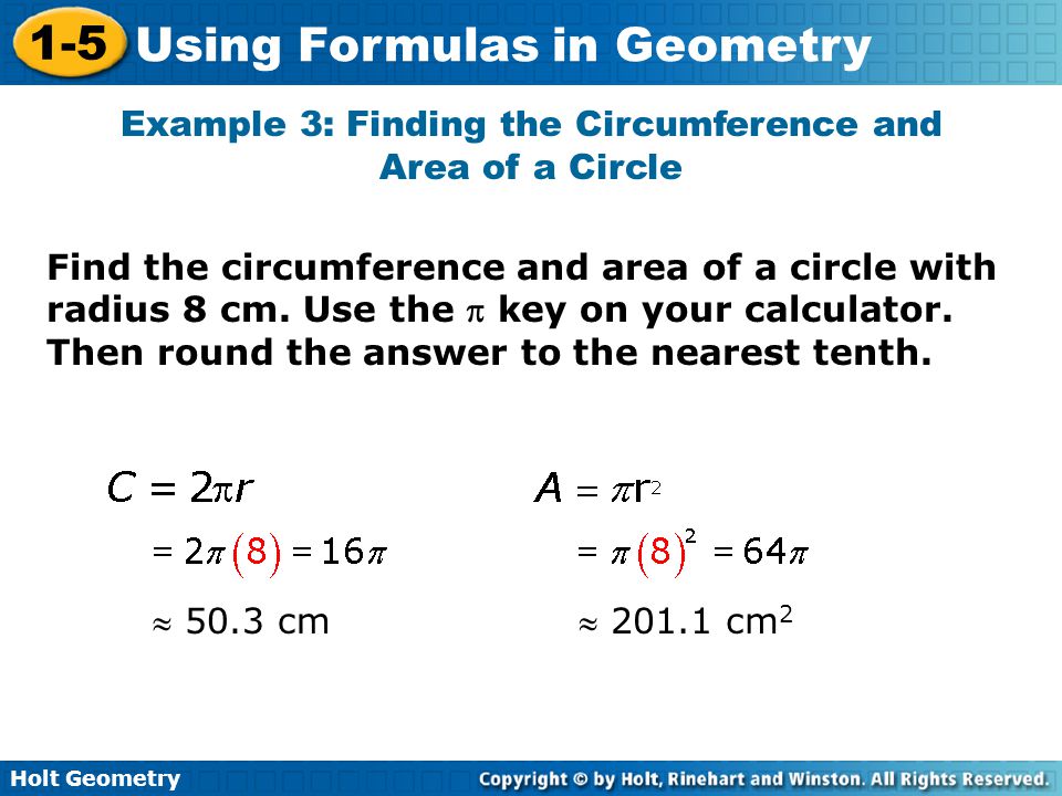 Example 3: Finding the Circumference and