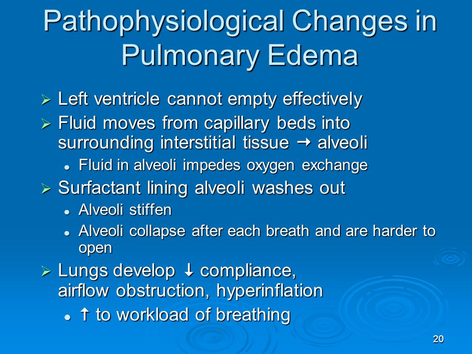 Pathophysiological Changes in Pulmonary Edema