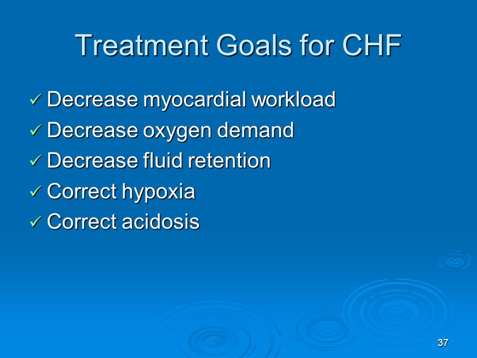 Treatment Goals for CHF