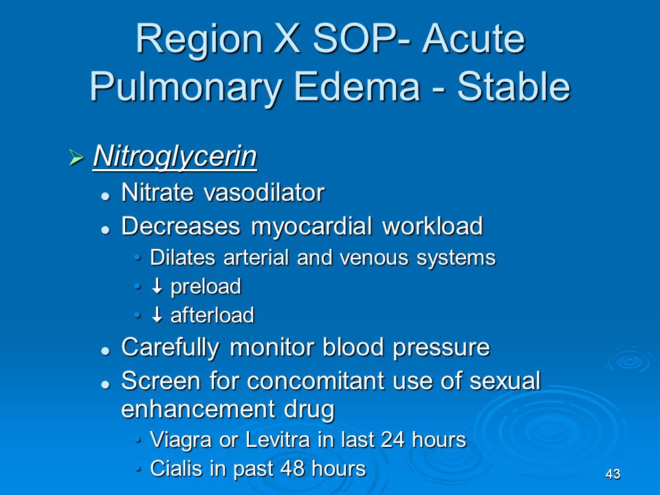 Region X SOP- Acute Pulmonary Edema - Stable