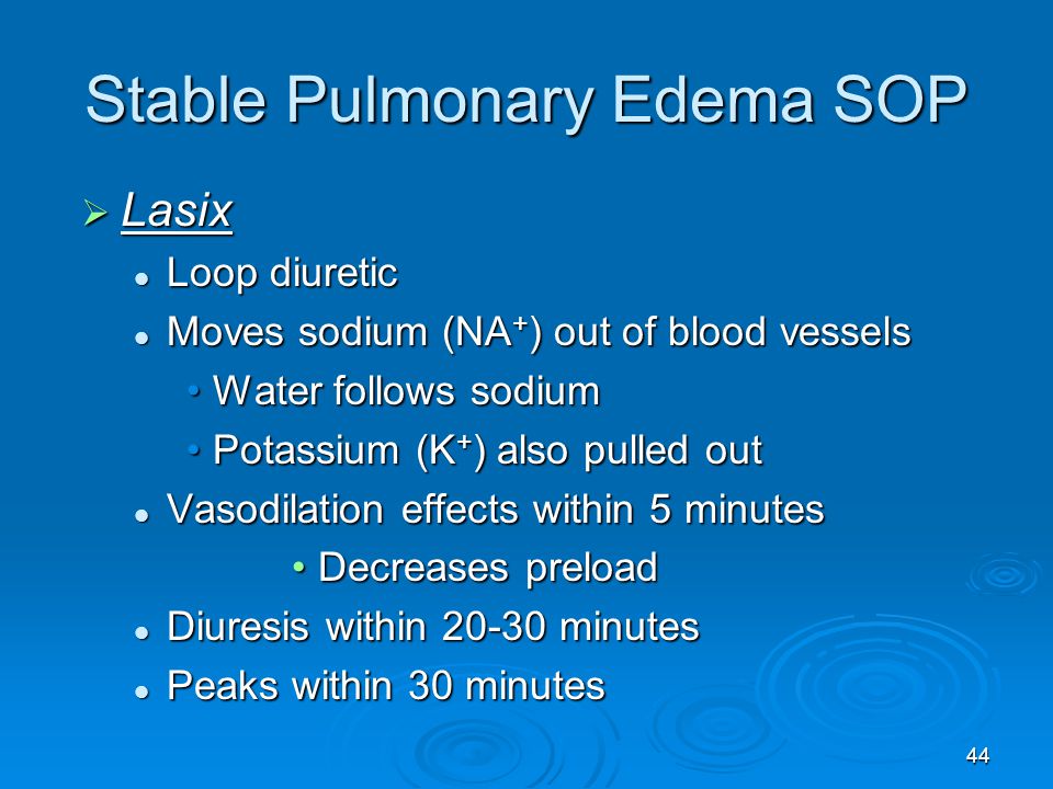 Stable Pulmonary Edema SOP