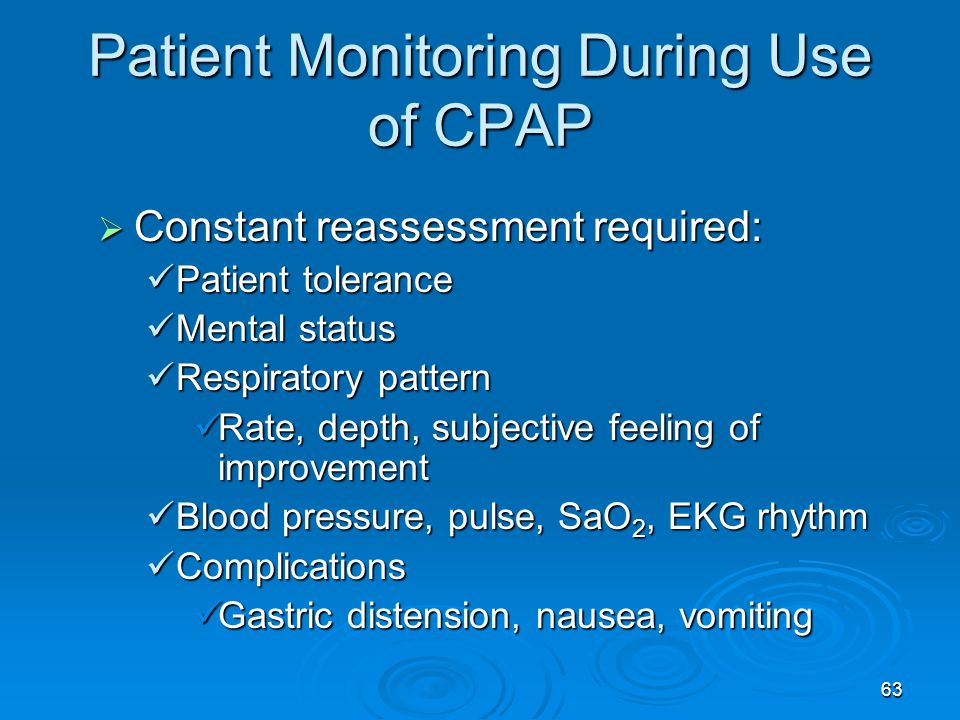 Patient Monitoring During Use of CPAP