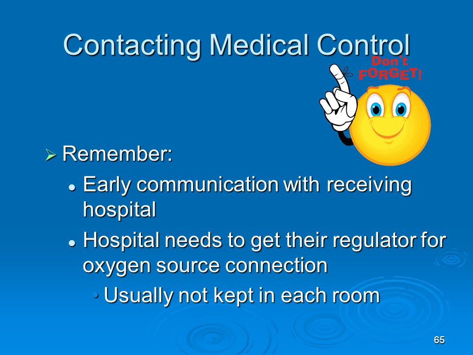 Contacting Medical Control