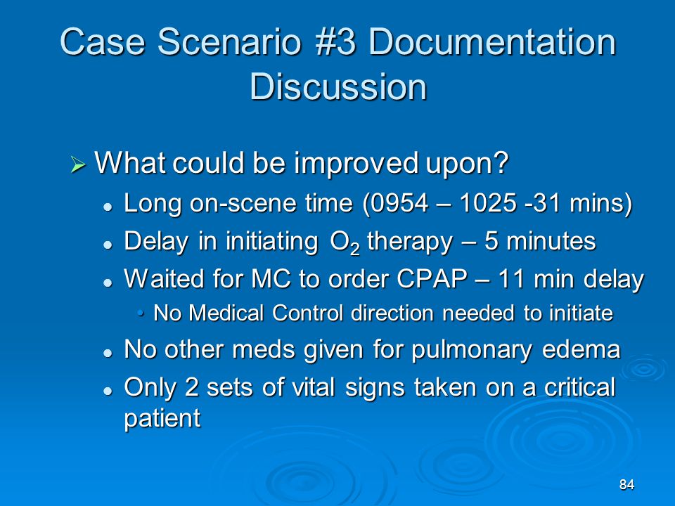 Case Scenario #3 Documentation Discussion