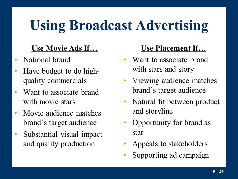 Using Broadcast Advertising