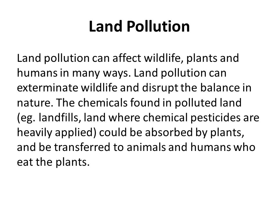 summary of land pollution