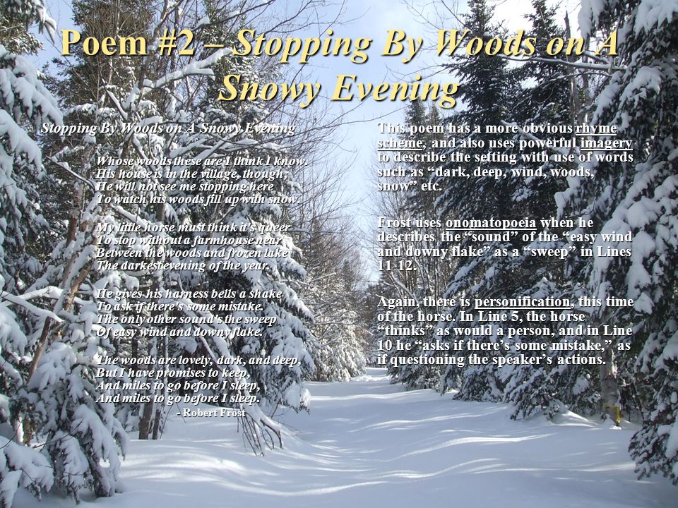 stopping by woods on a snowy evening full poem