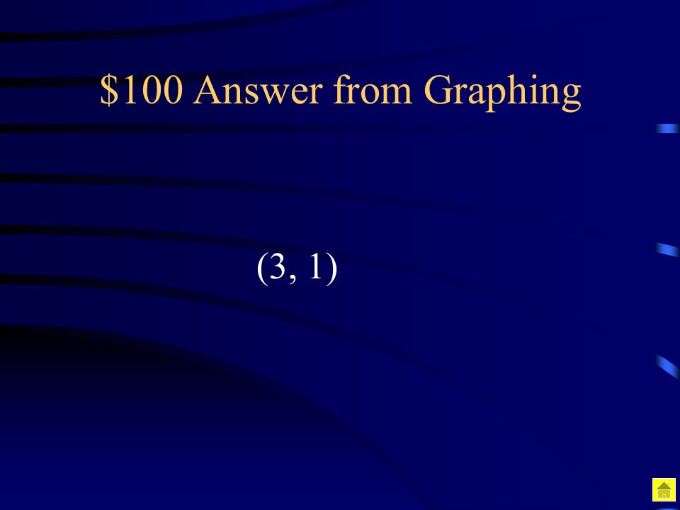 $100 Answer from Graphing (3, 1)