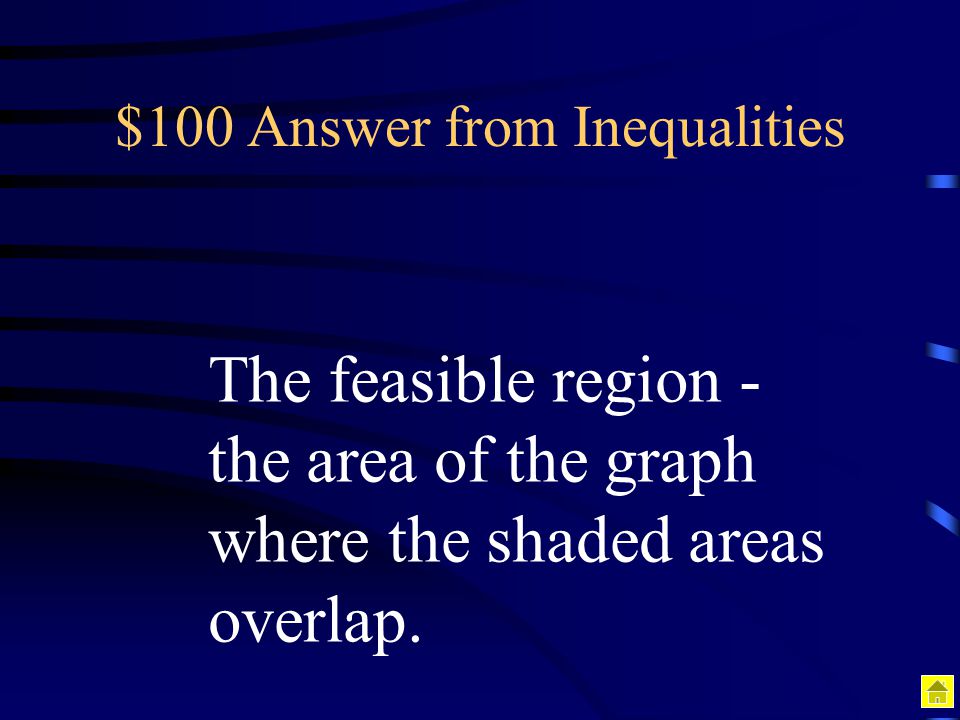 $100 Answer from Inequalities