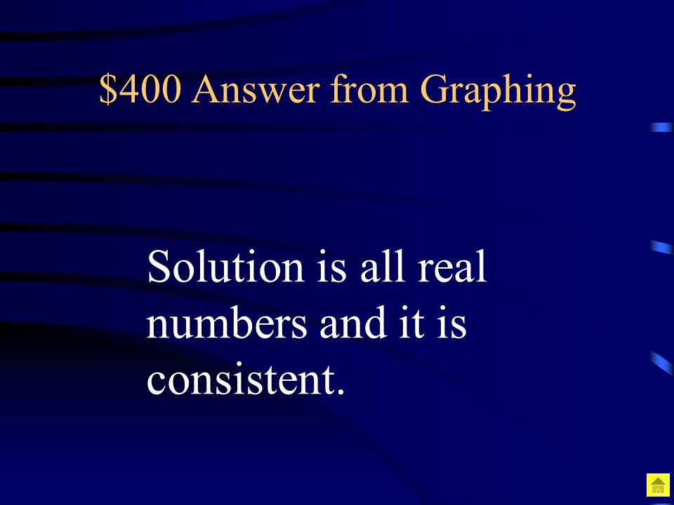 Solution is all real numbers and it is consistent.