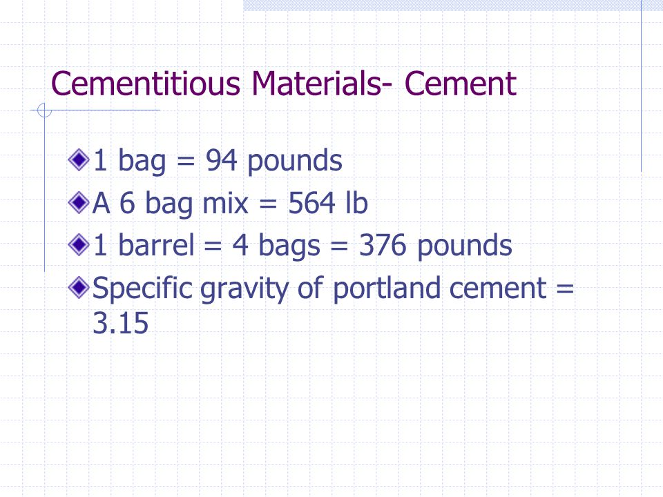 Cementitious Materials- Cement