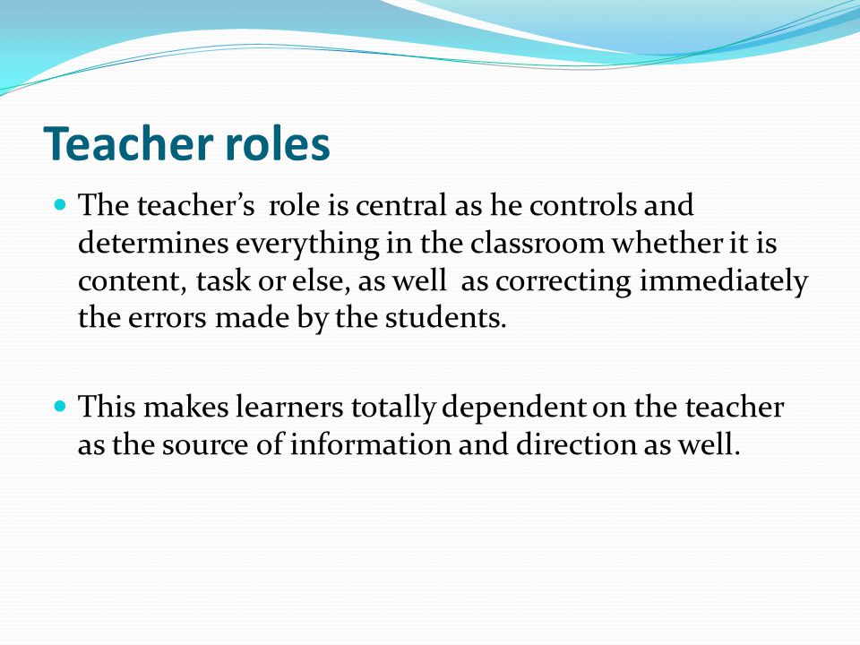 Teacher roles
