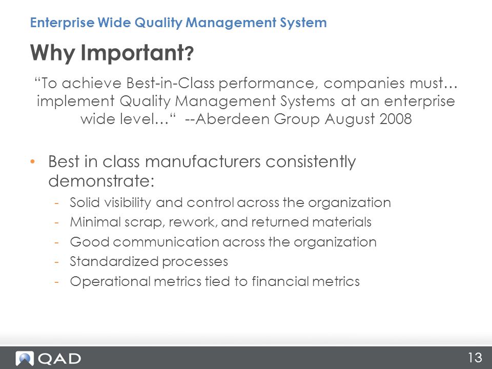 why is quality management important