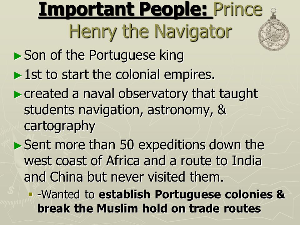 Important People: Prince Henry the Navigator