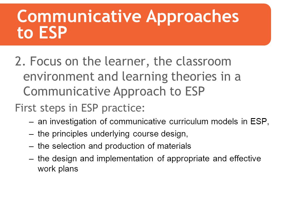 Communicative Approaches to ESP