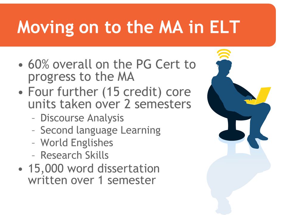 Moving on to the MA in ELT