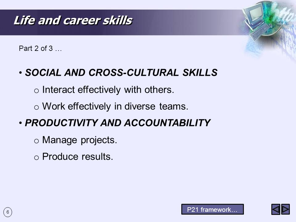Life and career skills SOCIAL AND CROSS-CULTURAL SKILLS