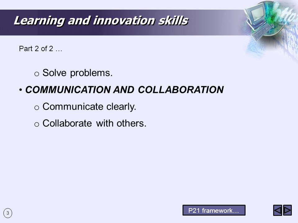 Learning and innovation skills